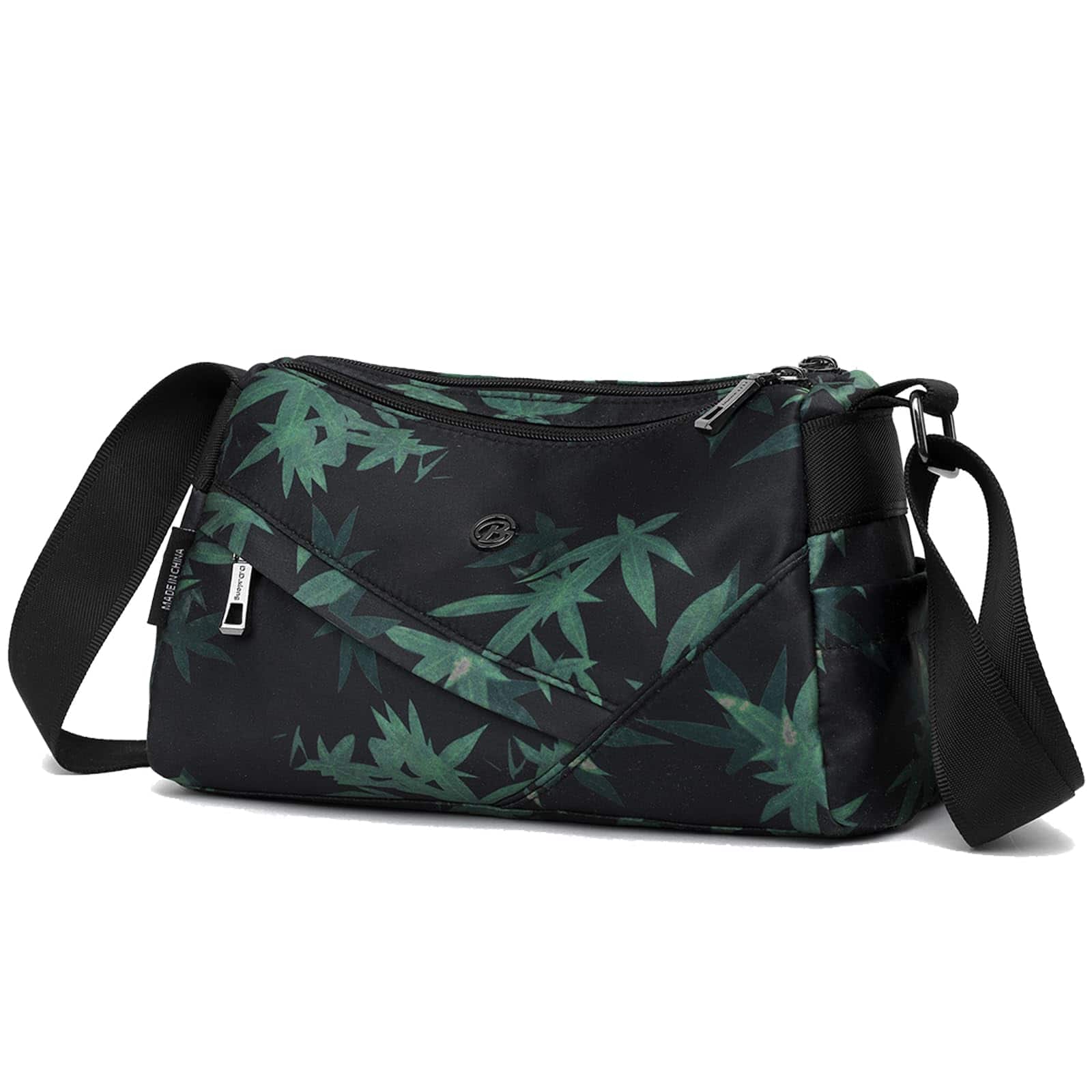 Live At Space - Crossbody Bags For Women Small Shoulder Bag Nylon Simple Purse With Zipper Lightweight Casual Mini [STURDY - K040-leaf