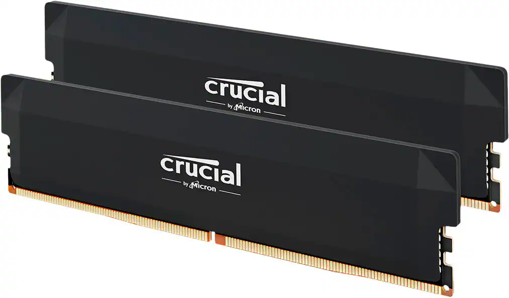 Crucial - Pro OC Gaming 64GB (2x32GB) DDR5 6000MHz C40 UDIMM Intel XMP 3.0 & AMD EXPO Desktop Memory - Black