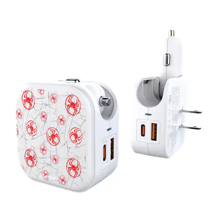 Front. Keyscaper - Marvel Pattern 2 in 1 USB Charger - Miles Morales.