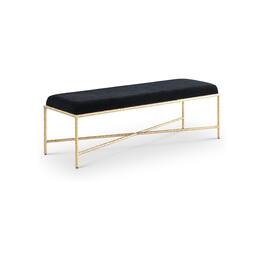 Meridian Furniture - Valley Chenille Fabric Bench - Black