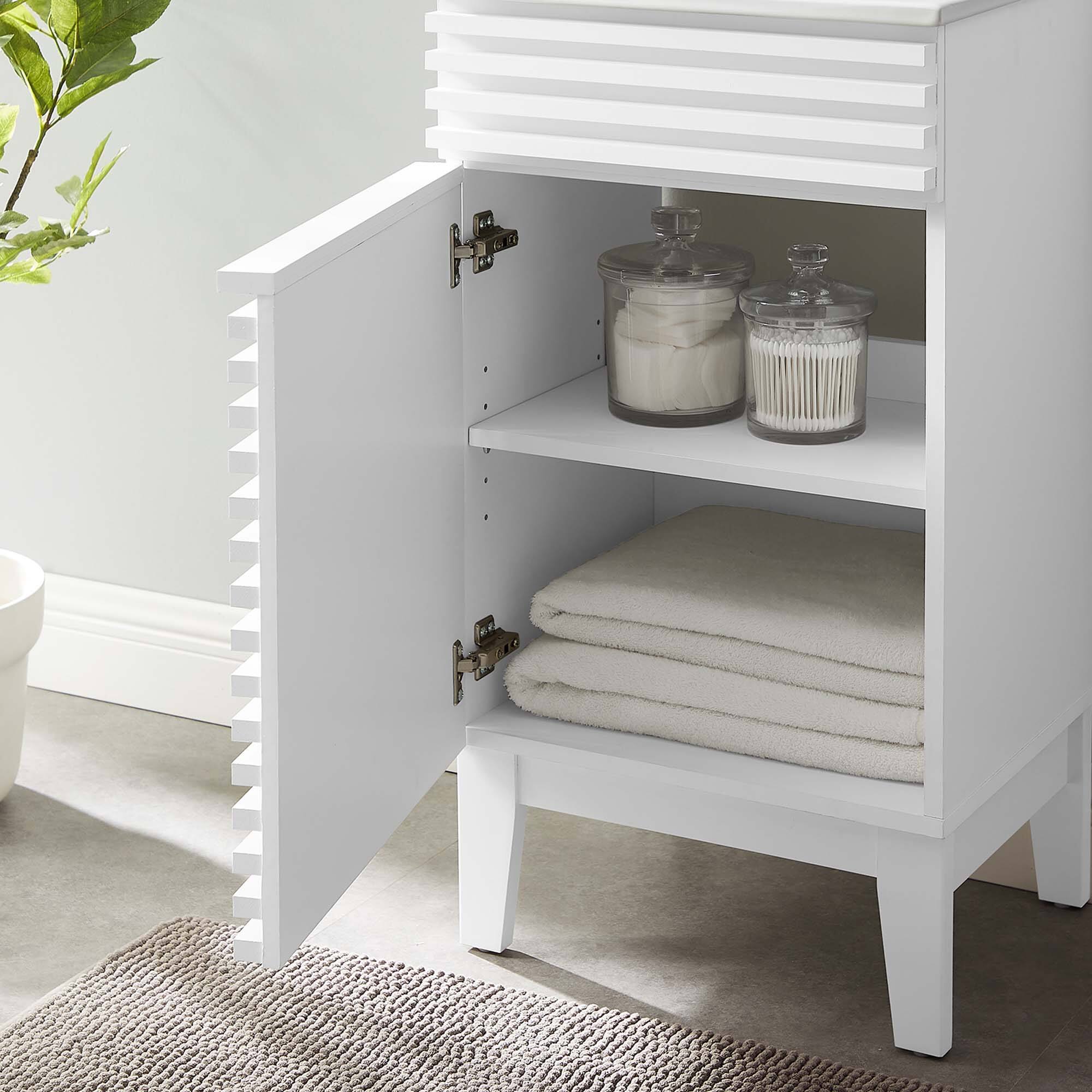 Back. Modway - Render 18" and 24" Bathroom Vanities with White Basin Included - White White.