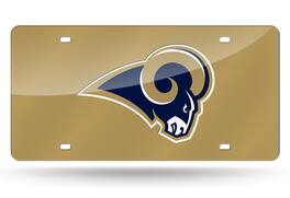 Rico Industries - Los Angeles LA Rams Gold Mirror Look LASER License Plate - Multi