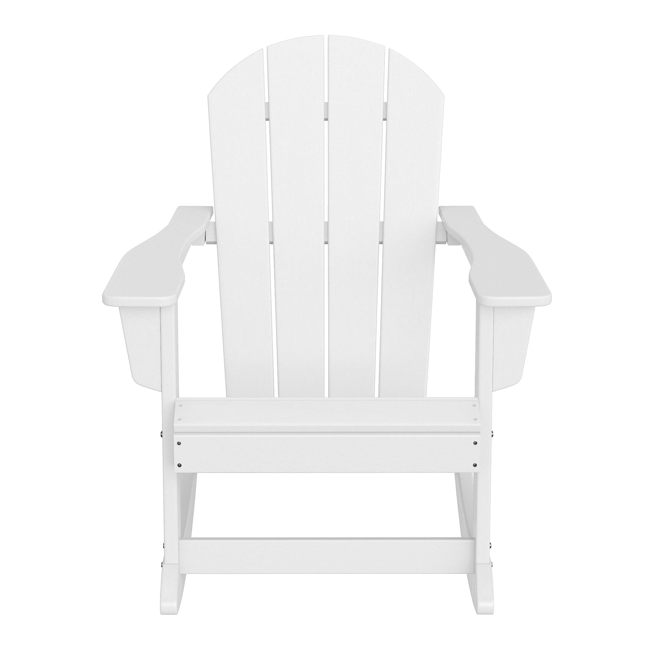 Front. WestinTrends - WestinTrends Malibu Outdoor / Patio Poly Adirondack rocking chair - White.
