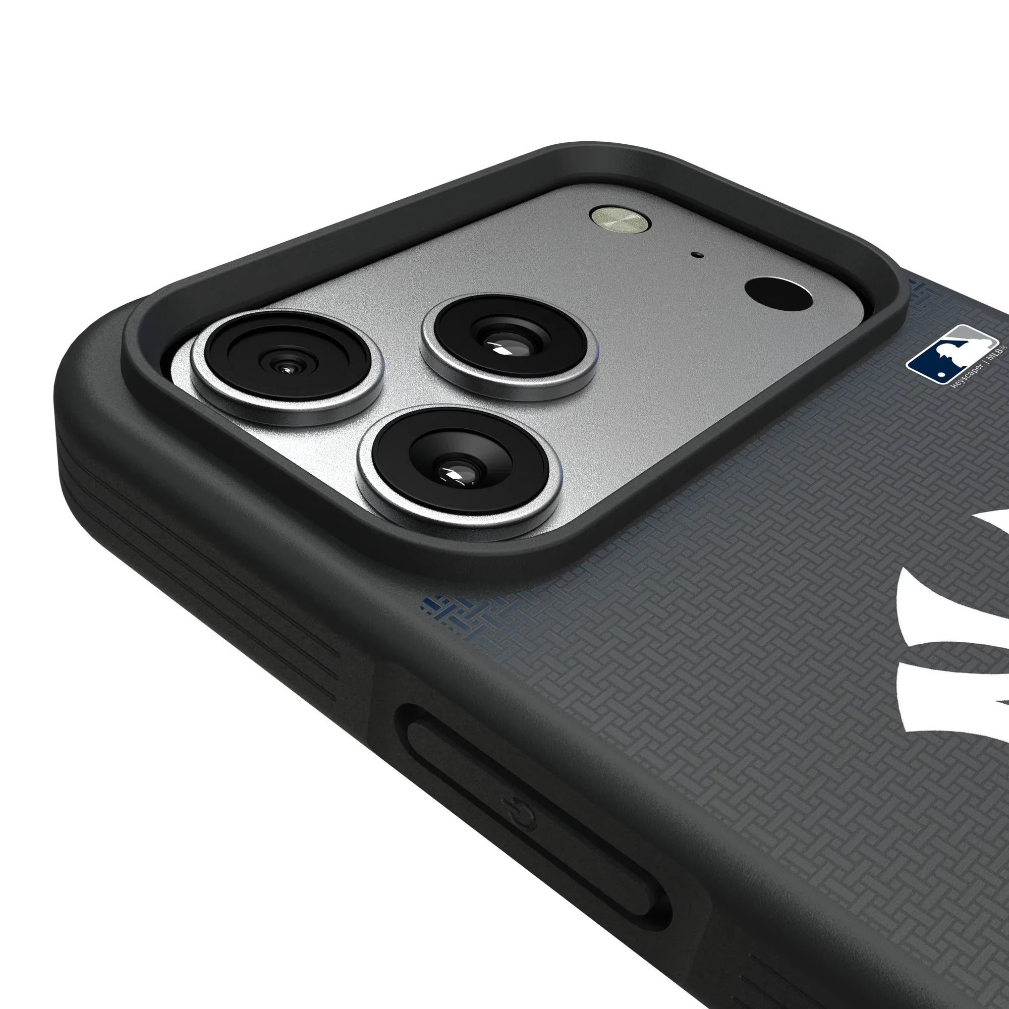 Alt View 2. Keyscaper - New York Yankees Bump Case with 8.2ft Drop Protection - 16 Plus - Black.