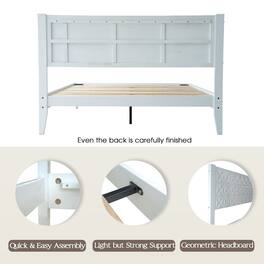 East West Furniture - King Wooden Platform Bed Frame - Pure White