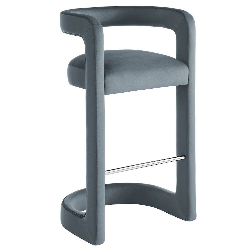 Modway - Winslow Performance Velvet Bar Stool - Blue