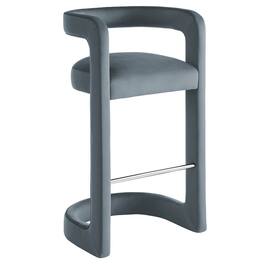 Modway - Winslow Performance Velvet Bar Stool - Blue