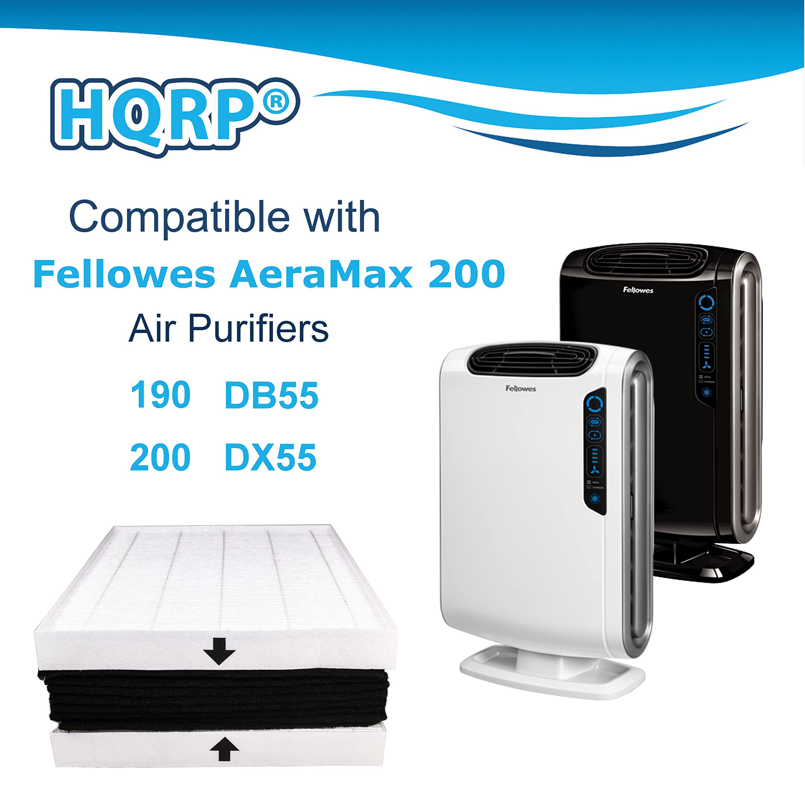 HQRP Compatible with Fellowes AeraMax 200 Air Purifiers  
Fellowes 190 DB55  
Fellowes 200 DX55