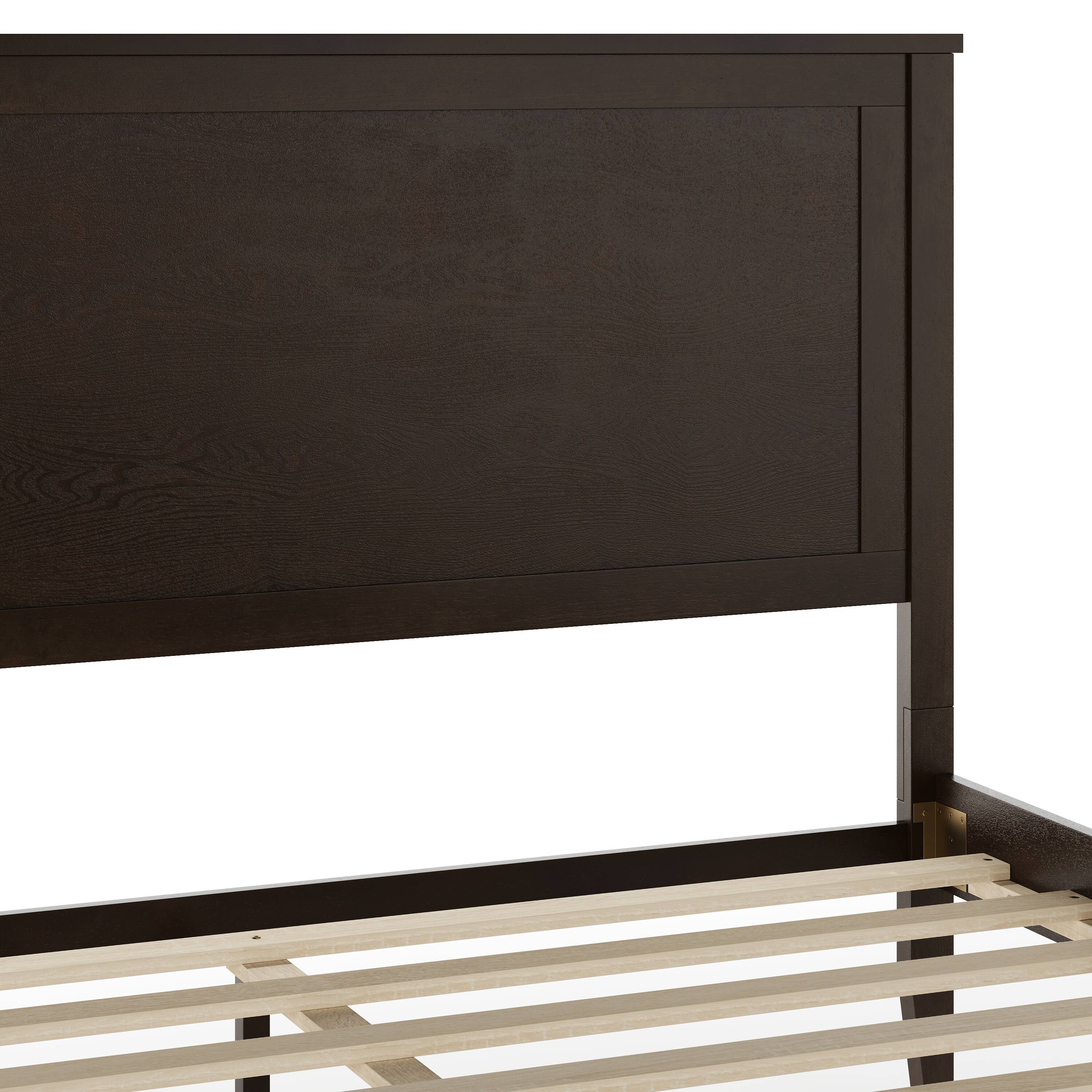 Alt View 19. Martha Stewart - Corbin Wooden Queen Size Platform Bed with Headboard and Footboard - Dark Brown.