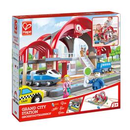Hape - Grand City Station Light & Sound Railway Set with Projector & Recorder