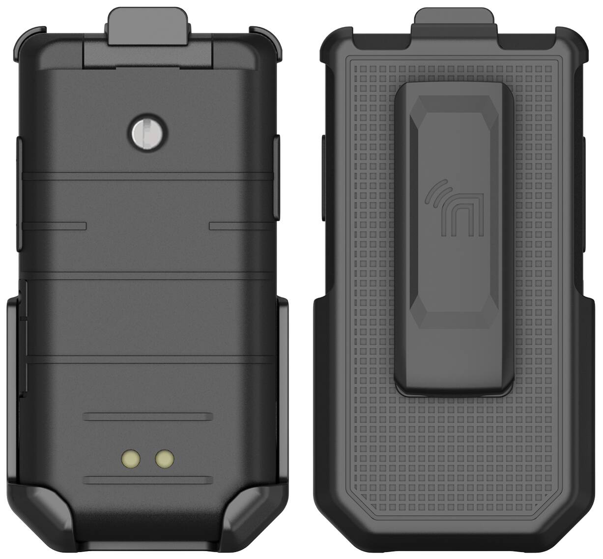 Alt View 3. Nakedcellphone - Holster Case for CAT S22 Flip Phone - Ratchet Belt Clip Holder - Black.