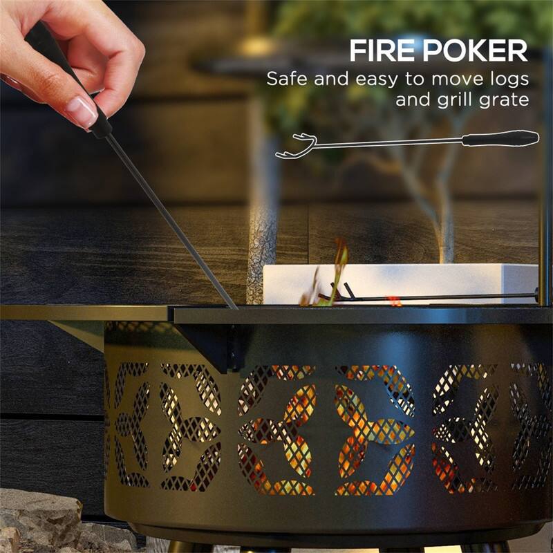 FIRE POKER  
Safe and easy to move logs and grill grate