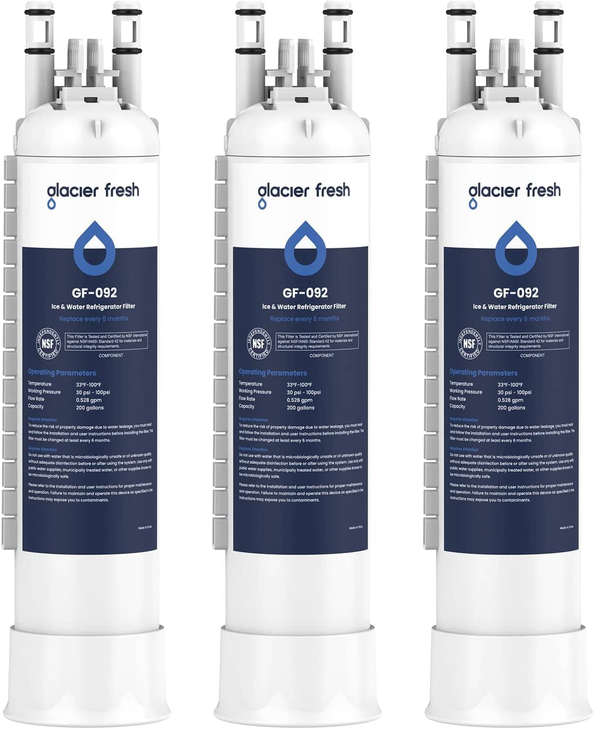 GLACIER FRESH - FPPWFU01 Frigidaire PurePour Water Filter Replacement, 3 Pack