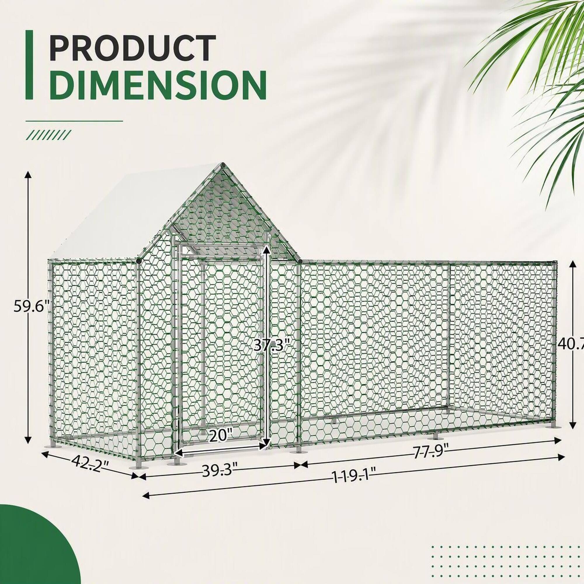 PRODUCT DIMENSION  
59.6"  
37.3"  
40.7"  
42.2"  
20"  
39.3"  
119.1"  
77.9"