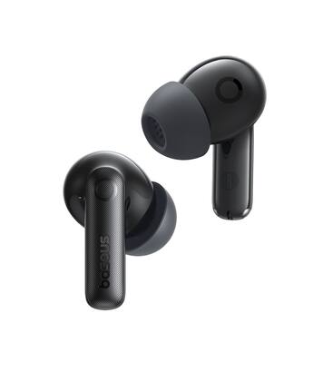 Baseus Bass BP1 Pro Noise Cancelling Wireless Earbuds, Real Time 55H Playtime, IP55 Waterproof, Bluetooth 6.0 Black