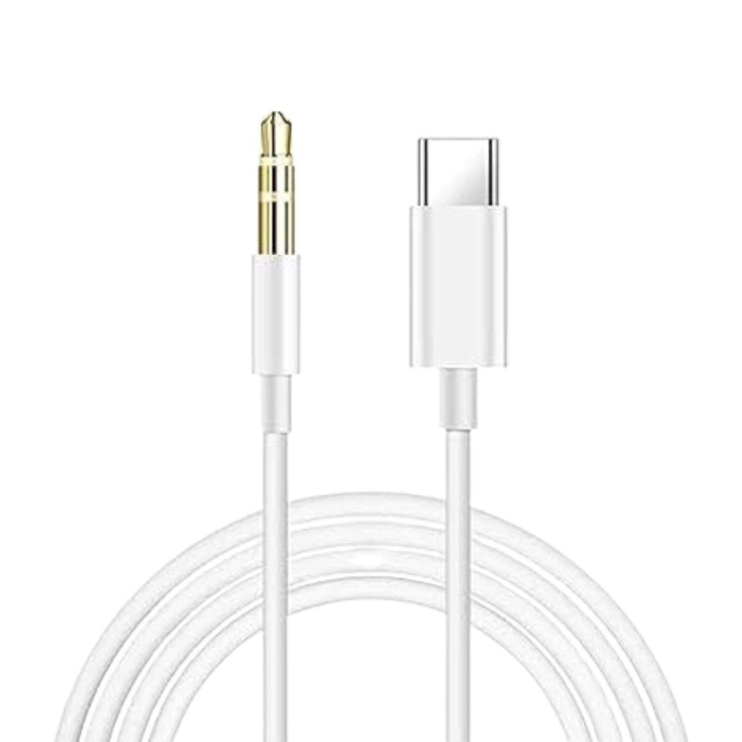 Angle. Stock Preferred - USB-C to 3.5mm AUX Audio Adapter Cable/White - White.