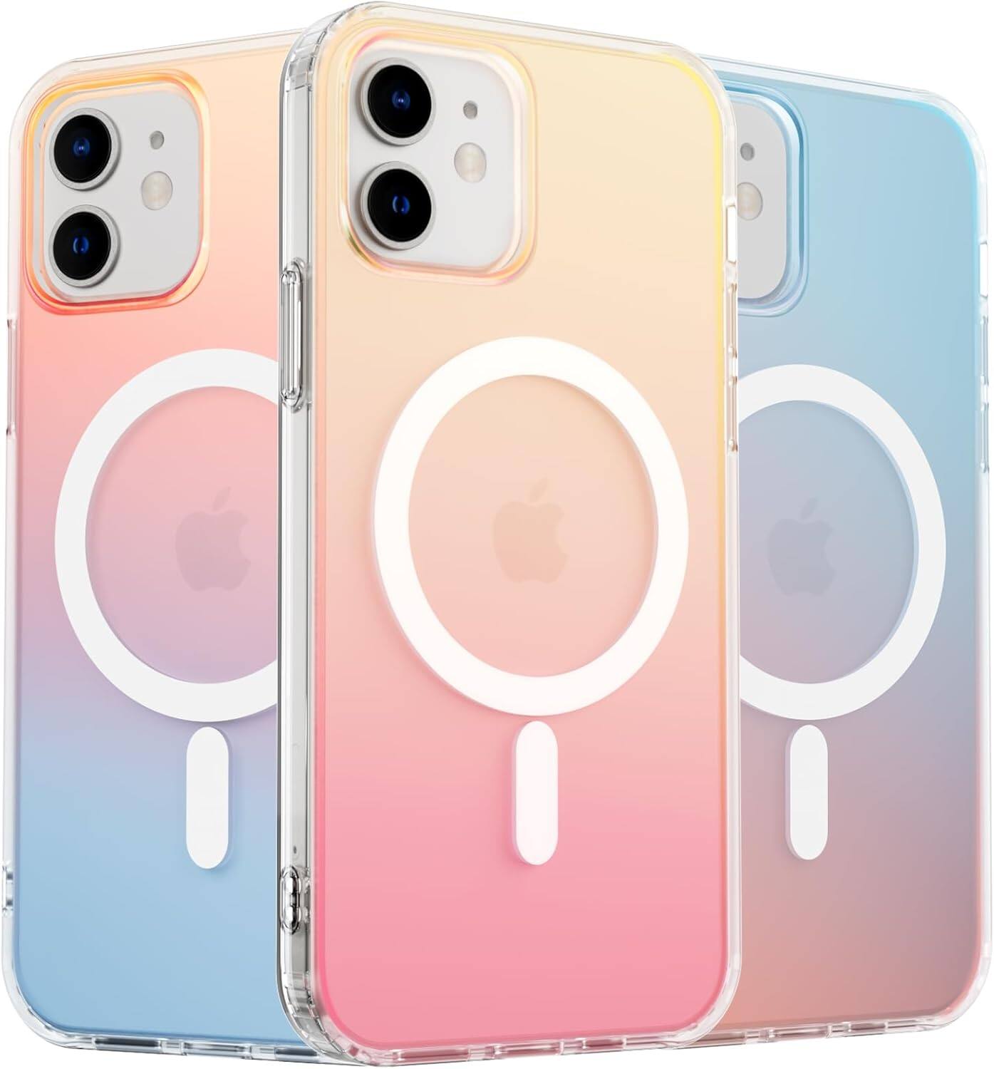 Front. Ornarto - ORNARTO Magnetic Case for iPhone 11 Case 6.1", Compatible with MagSafe, Shockproof Protective Rainbow Phone Case-Sunset - Sunset.