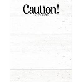 BreeBe - Caution! I Have No Filter Notepad - White, Black