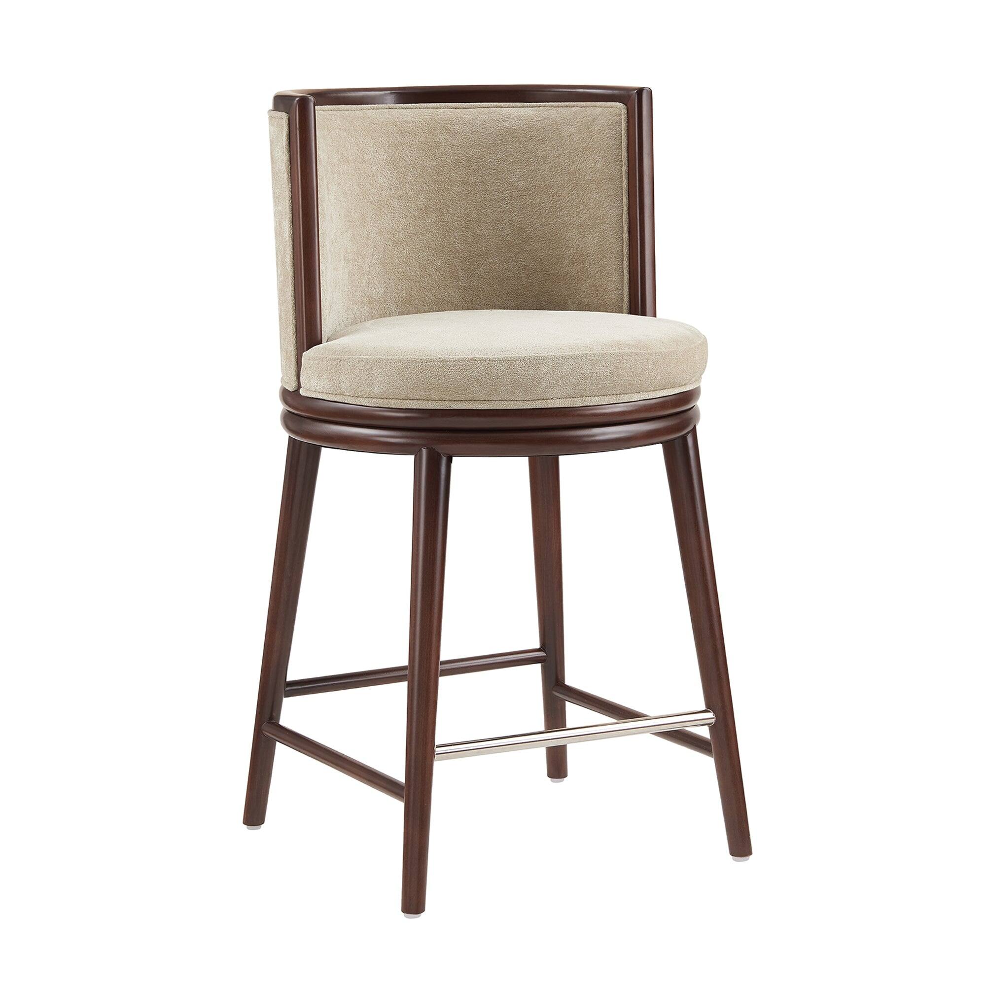 Alt View 2. Manhattan Comfort - Evalyn Modern Wood Upholstered Counter Stool - Natural.