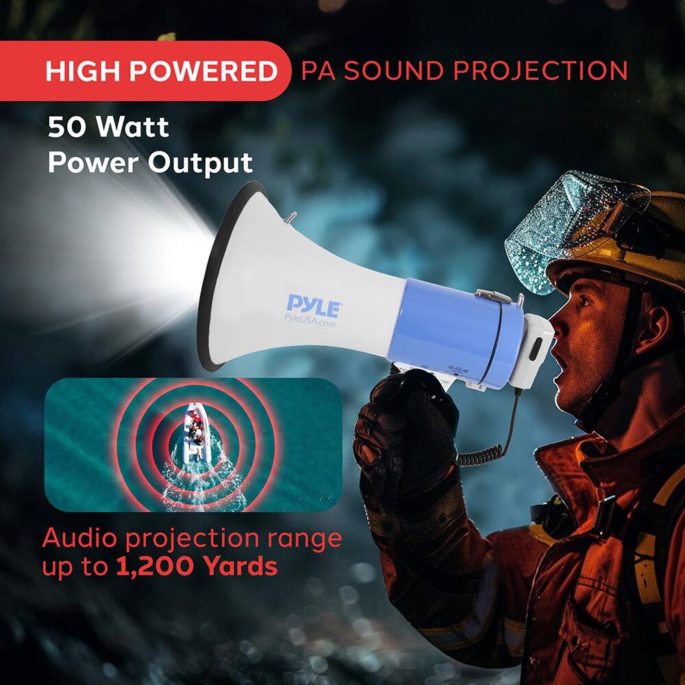 HIGH POWERED PA SOUND PROJECTION

50 Watt Power Output

Audio projection range up to 1,200 Yards
