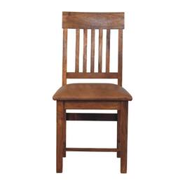Artisan Furniture - Leather Slatted Dining Chair - Brown