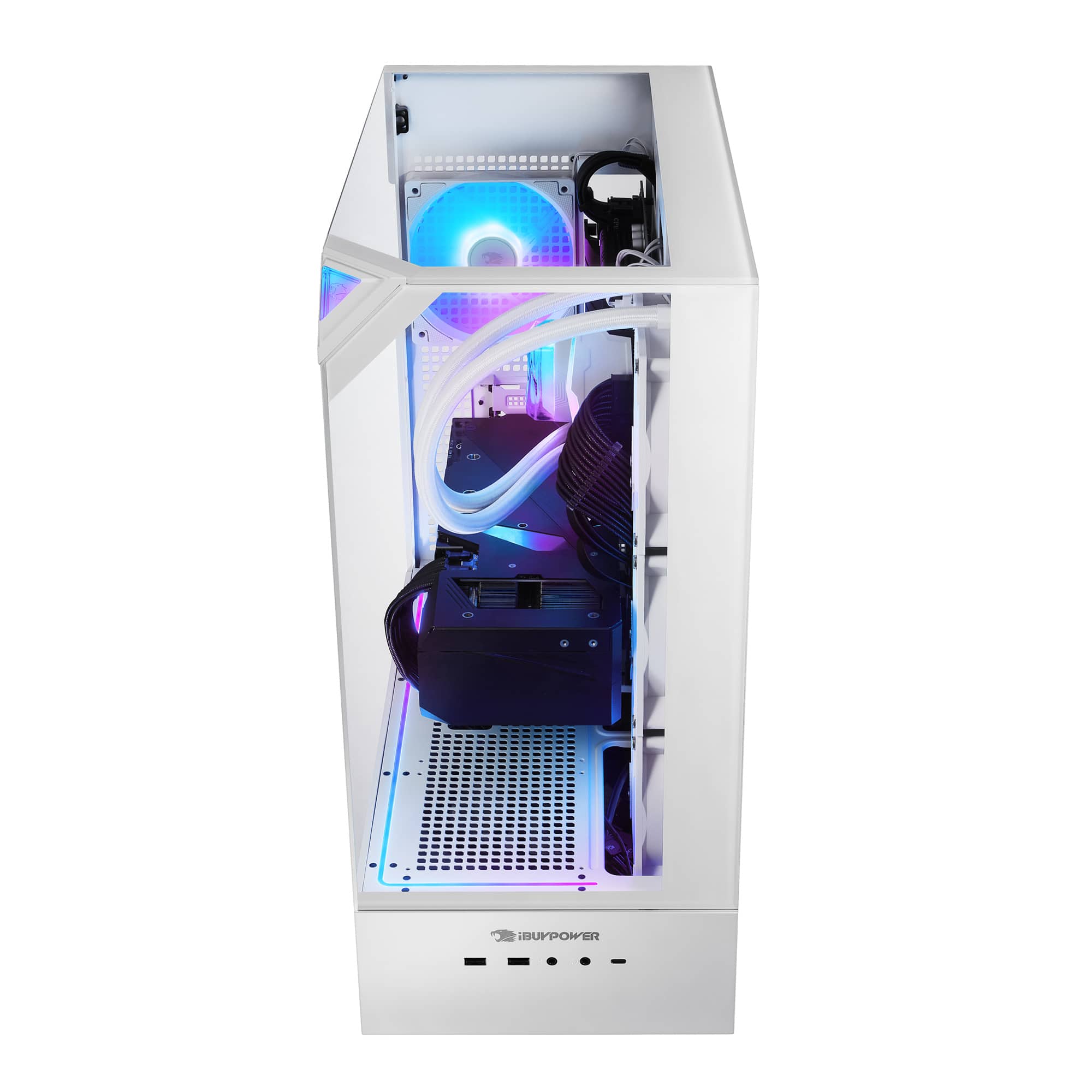 Alt View 3. iBUYPOWER - iBUYPOWER - Element White Gaming Desktop PC - AMD Ryzen 7 8700F, NVIDIA GeForce RTX 5060 8GB, 16GB DDR5 RGB,1TB NVMe - White.