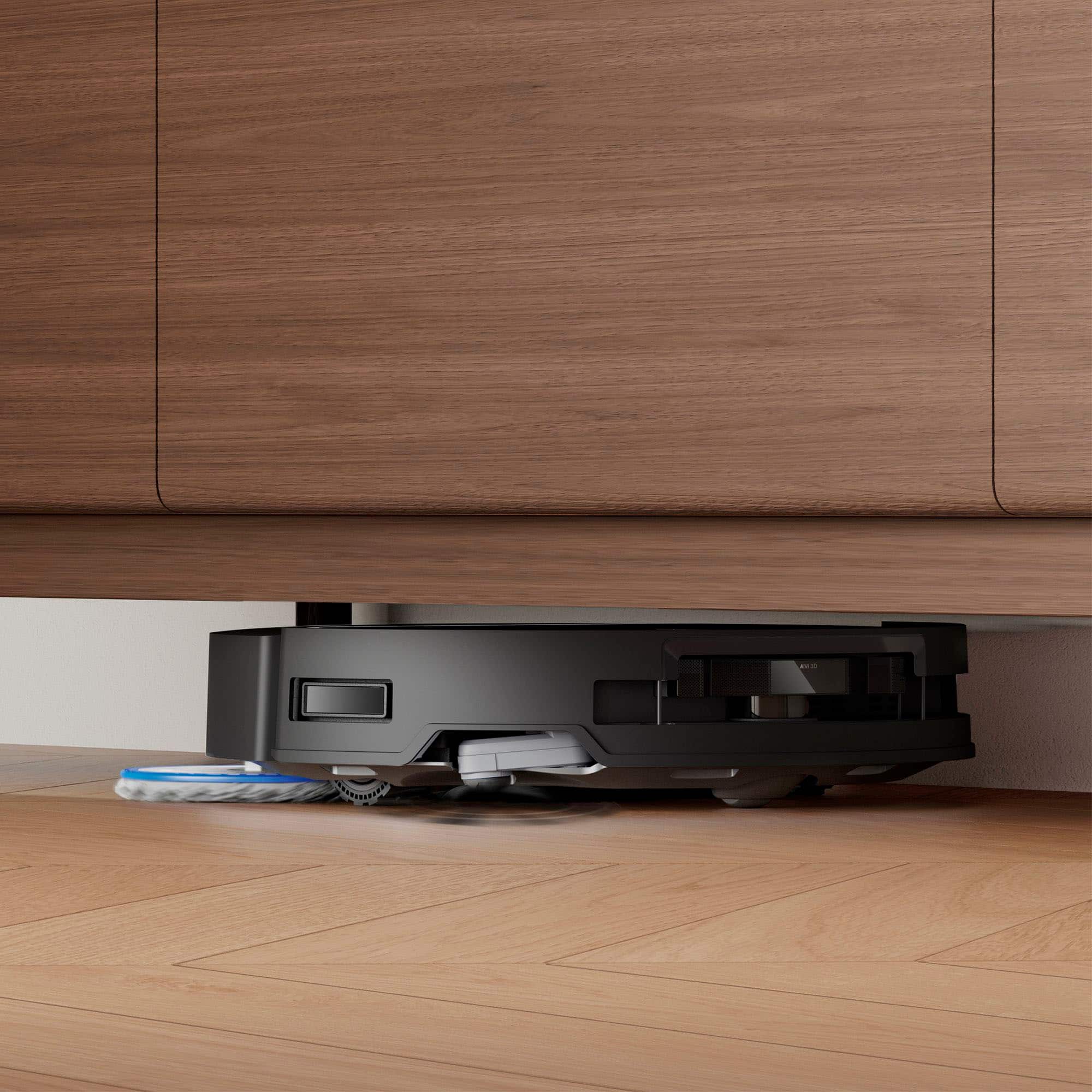 Alt View 4. ECOVACS Robotics - T50 OMNI Robot Vacuum and Spinning Mop plus Auto-Cleaning Station - Black.