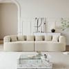 Front. Kadyn - 106.3" Curved Sectional Sofa, 4-Seater Corduroy Cloud Couch with 6 Pillows and Memory Foam - Beige.