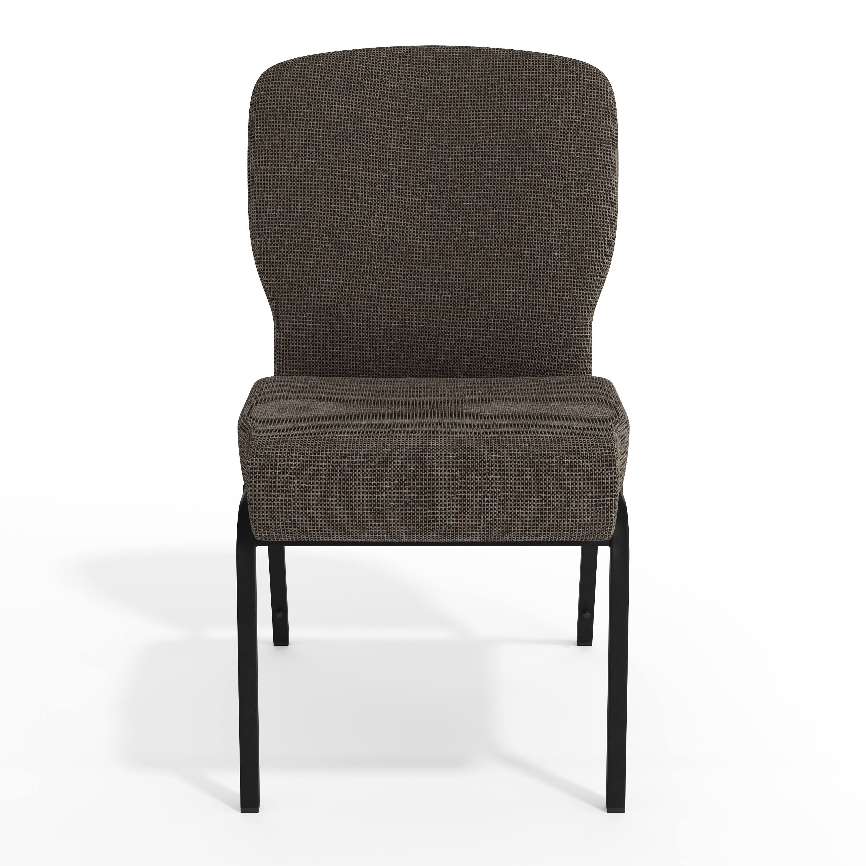 Alt View 9. Emma + Oliver - Signature Elite Church Chair - 20 in. Wide - Fossil Fabric/Black Frame.