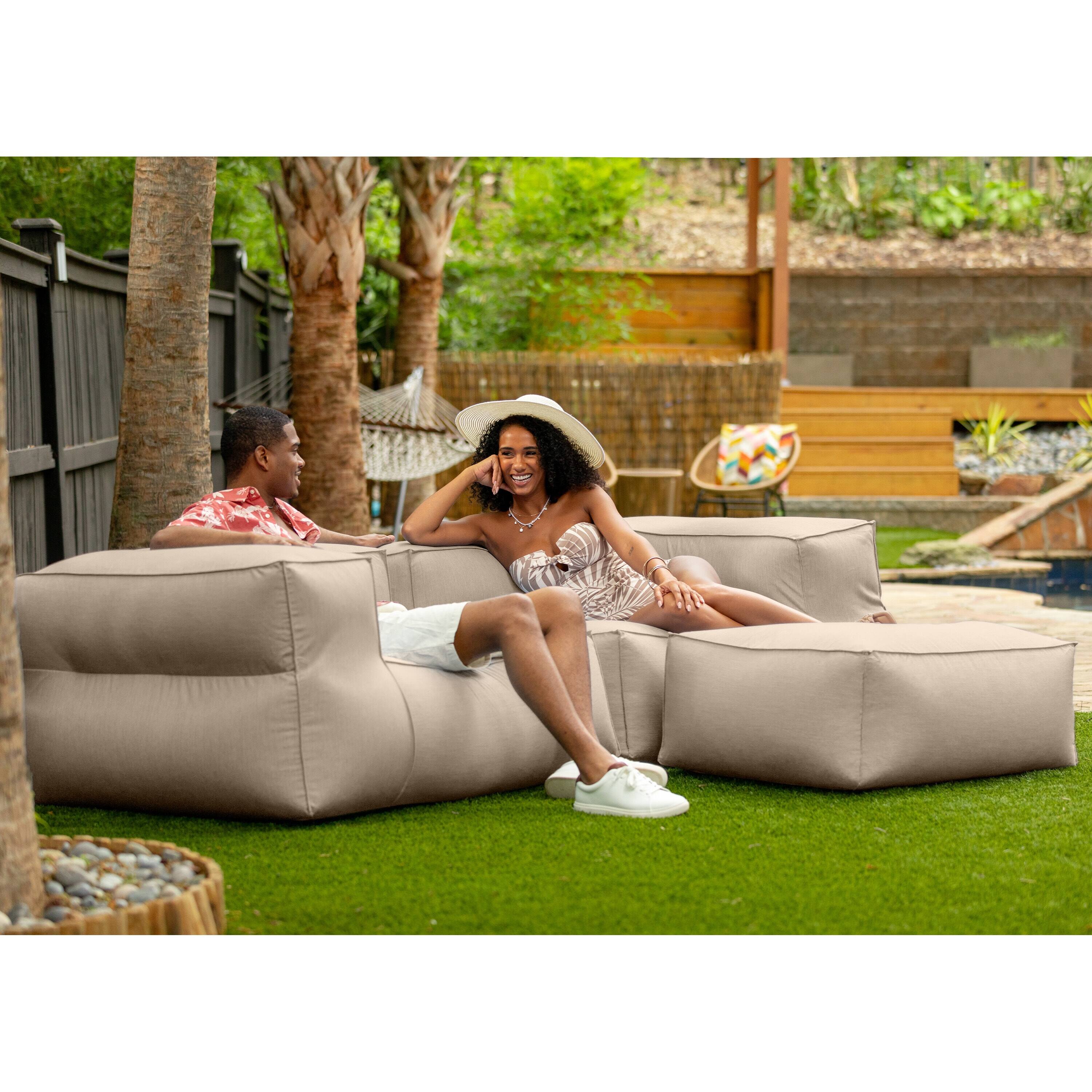 Left. Jaxx - Baya Outdoor Modular Loveseat - Luxurious Soft Seating for Poolside or Hospitality, Ash - Ash.