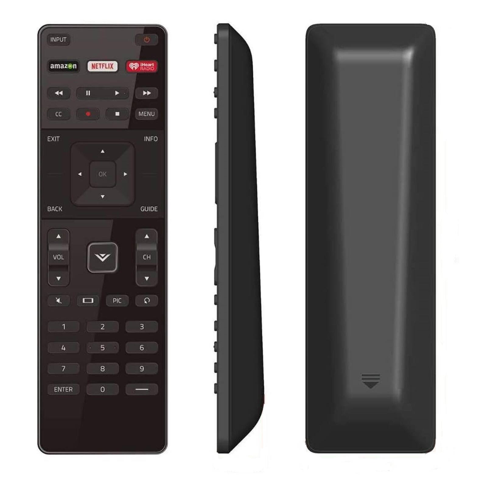 INPUT  
amazon  
NETFLIX  
iHeart RADIO  

CC  
MENU  

EXIT  
INFO  

OK  

BACK  
GUIDE  

VOL  
CH  

PIC  

1  
2  
3  
4  
5  
6  
7  
8  
9  
ENTER  
0  
-