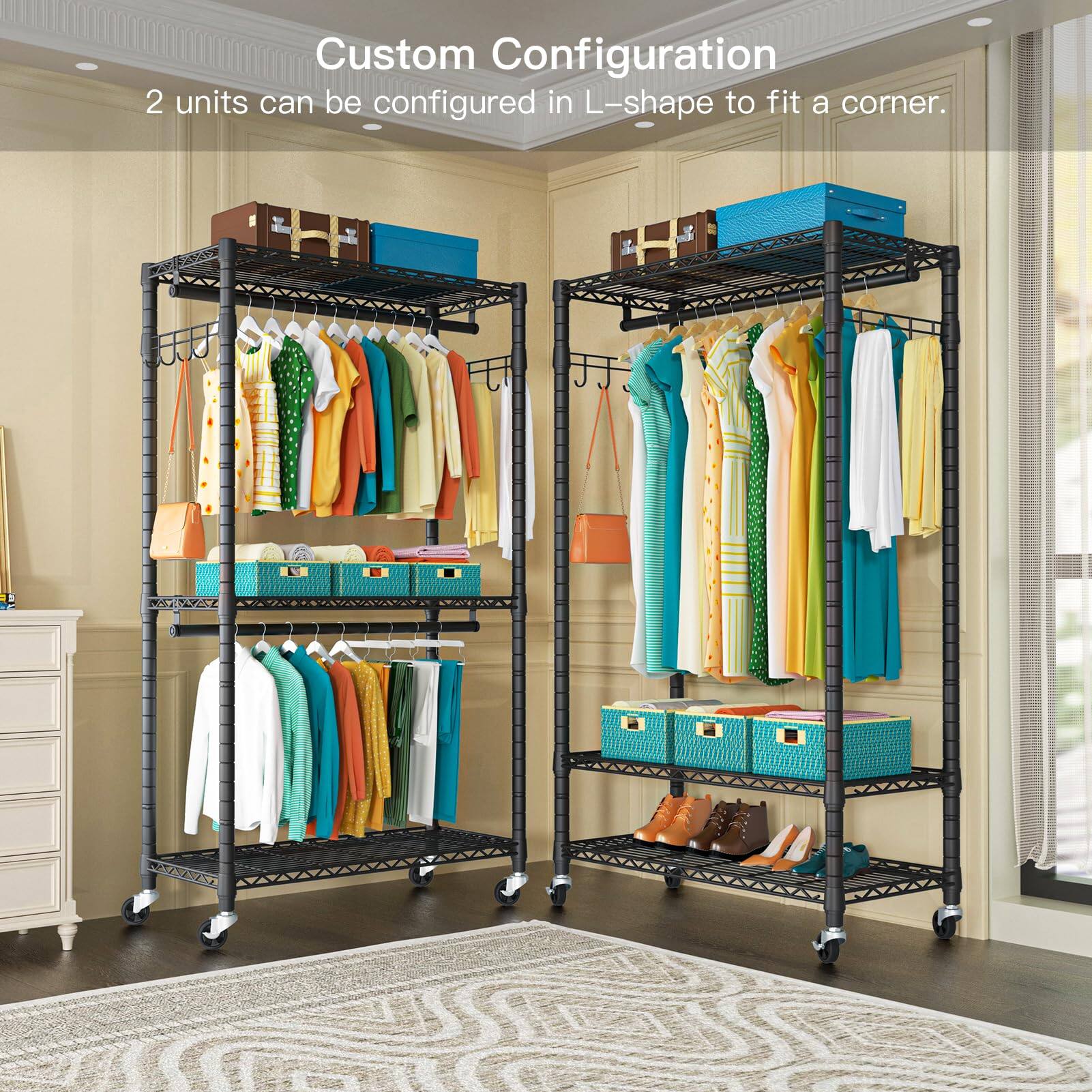 Custom Configuration  
2 units can be configured in L-shape to fit a corner.