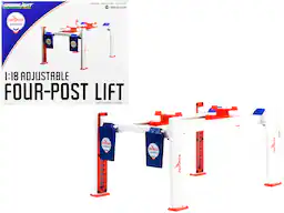 Adjustable Four Post Lift "Chevron Gasolines" for 1/18 Scale Diecast Model Cars by Greenlight