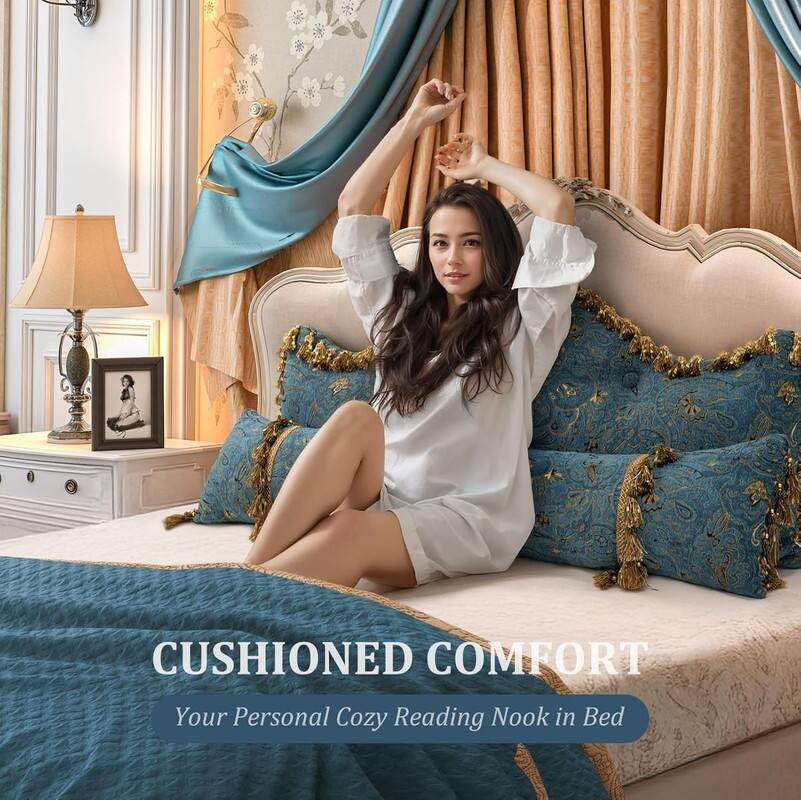 CUSHIONED COMFORT  
Your Personal Cozy Reading Nook in Bed