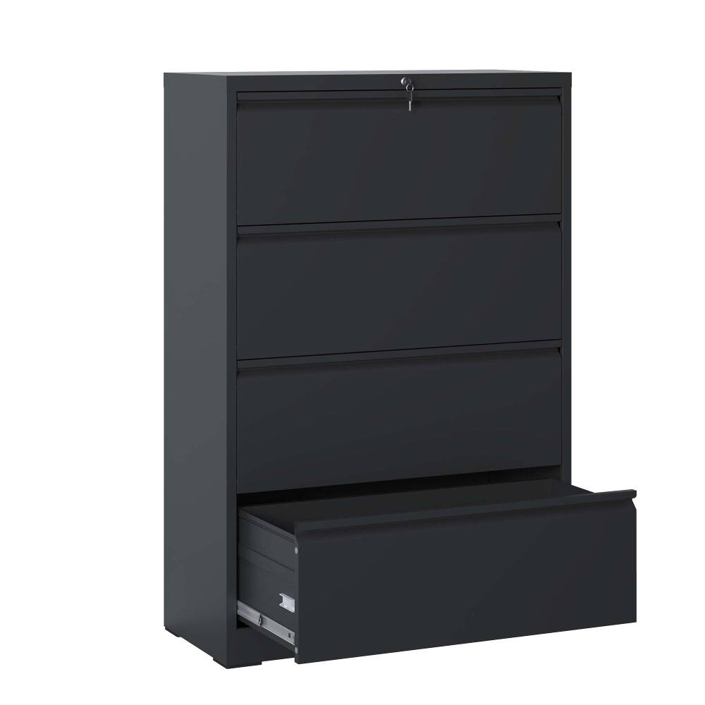Back. Loheer - Loheer 4 Drawer Lateral File Cabinet Heavy Duty Metal Locking Cabinet for Home Office Letter Legal A4.