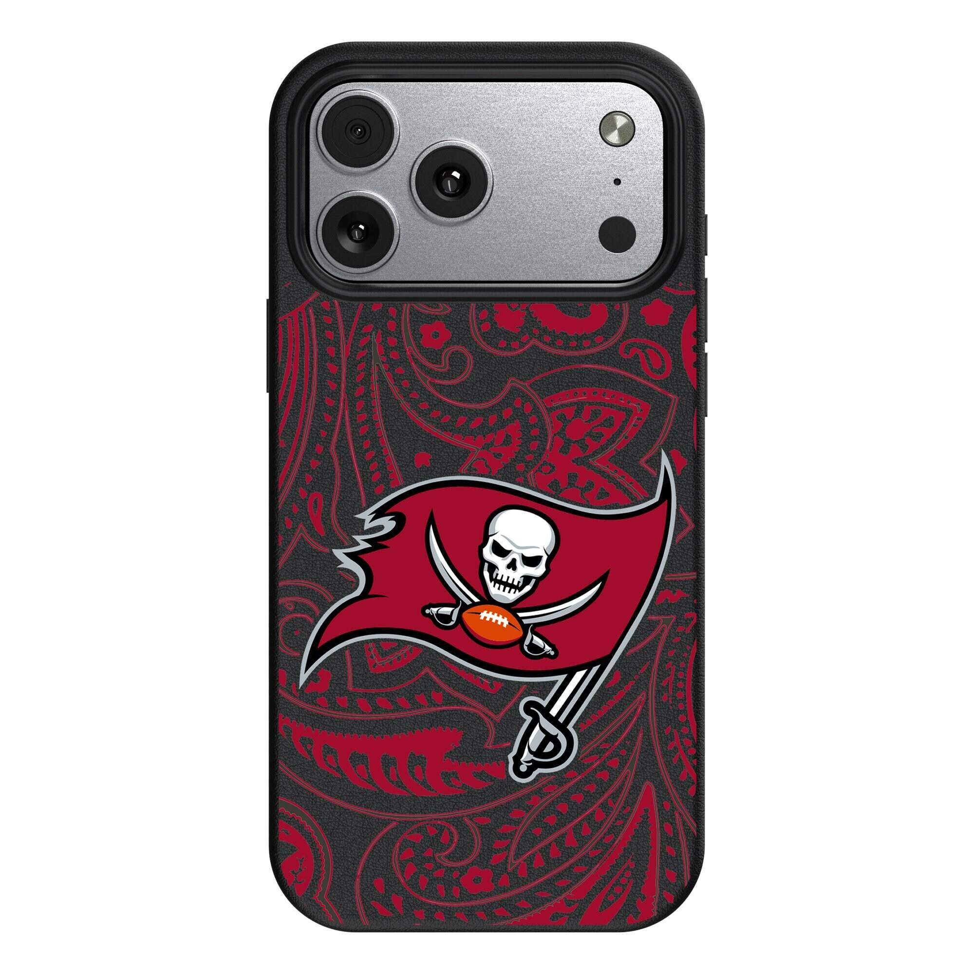 Keyscaper - NFL - Tampa Bay Buccaneers Paisley iPhone Magnetic Bump Case - 17 Pro - Black