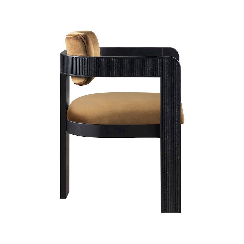 Alt View 3. Meridian Furniture - Sacha Saddle Velvet Dining Chair, Set of 2 - Brown.
