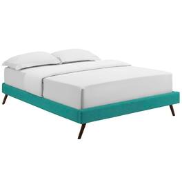 Modway - Loryn Fabric King Bed Frame with Round Splayed Legs - Blue