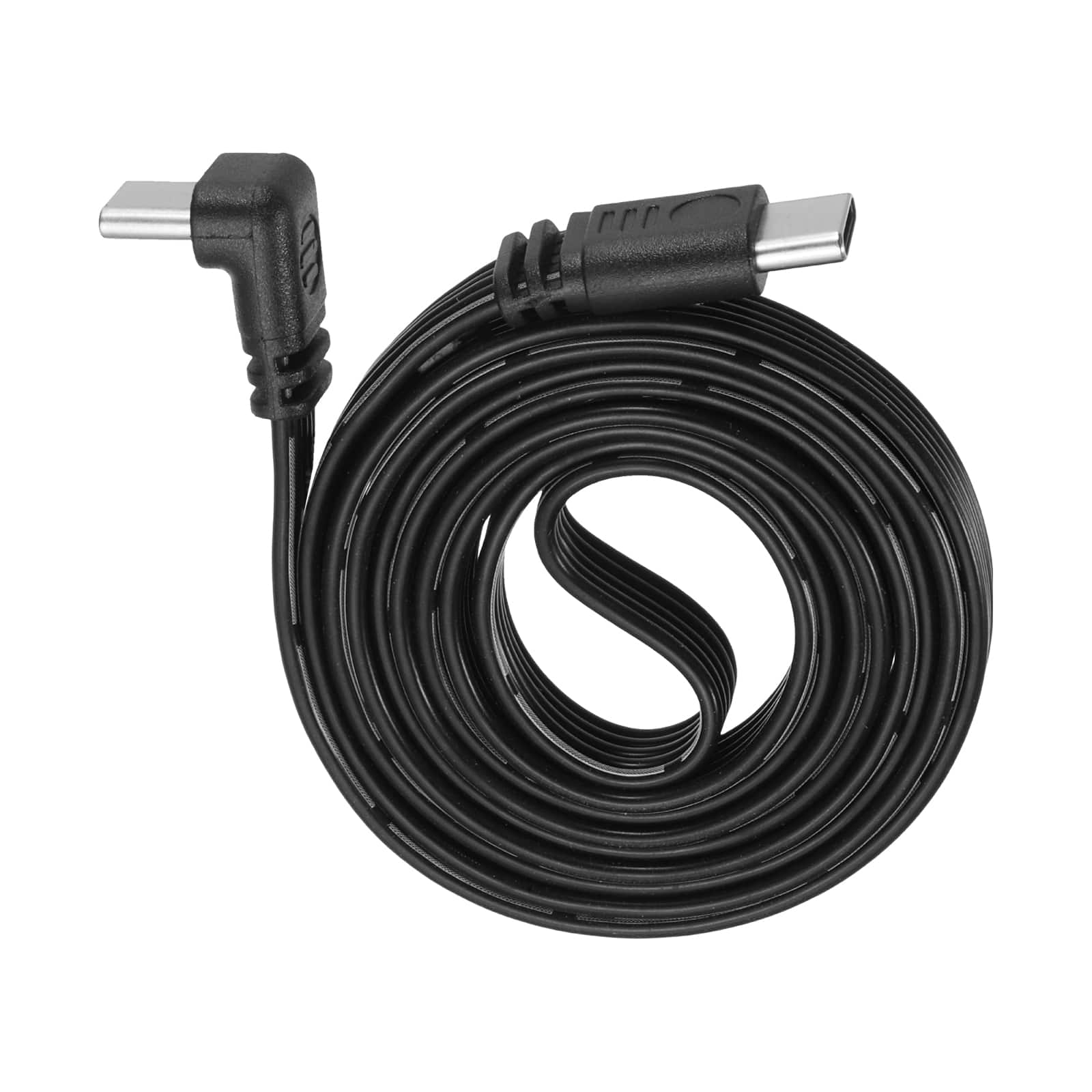 Unique Bargains - Flat USB C Cable, 90 Degree USB C to USB C Adapter, 480Mbps, Silicone, for Phone/Tablet/Laptop/Car Charger - Black