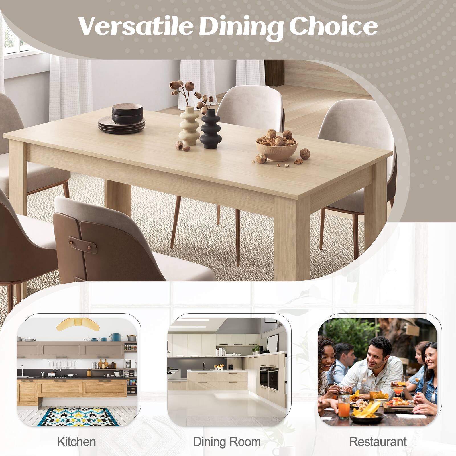 Versatile Dining Choice

Kitchen  
Dining Room  
Restaurant