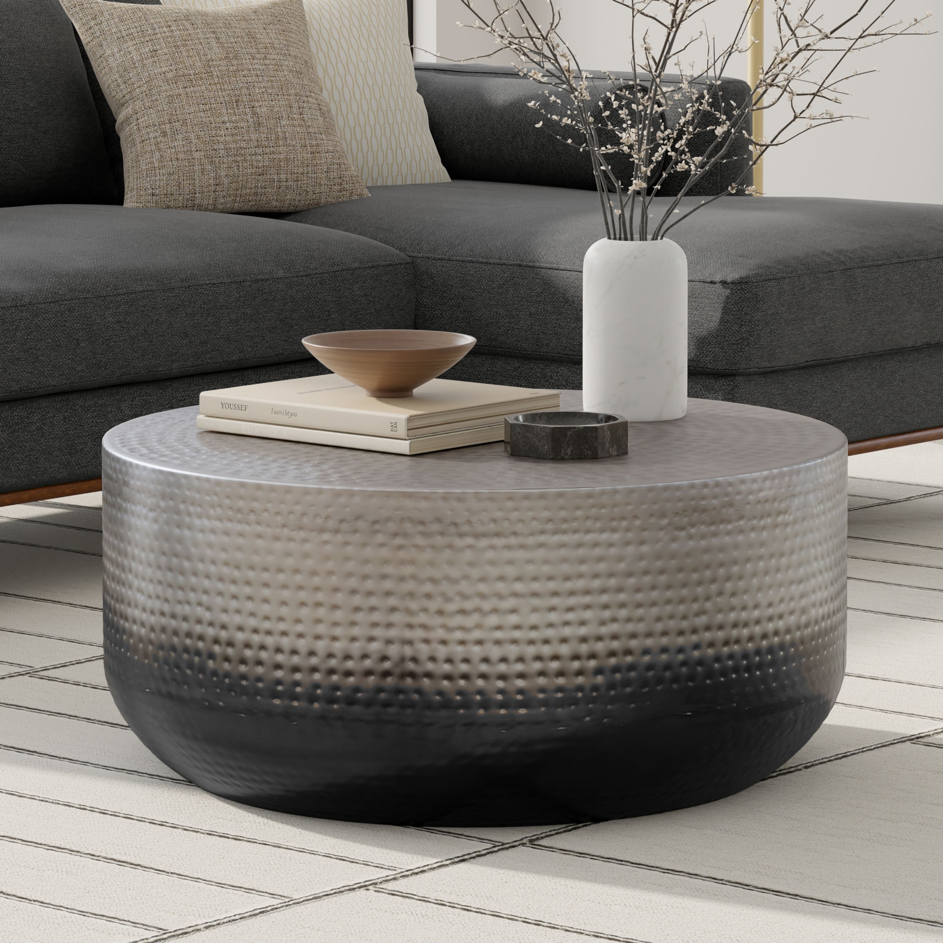 Simpli Home - Nova Metal Coffee Table - Silver Ombre