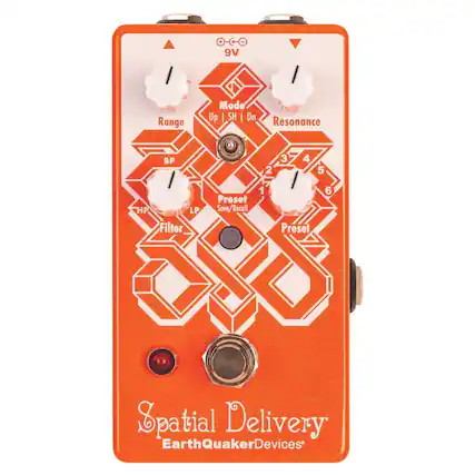 + 9V Range Mode TA Up | SH | Dn Resonance BP 2 3 4 5 HP LP Filter Preset Save/Recall 1 Preset 6 Spatial Delivery EarthQuakerDevices