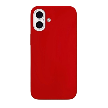 Front. Home Collection - 6.1" Soft Liquid Silicone Shockproof Protective Case Cover For iphone 16 - Red.