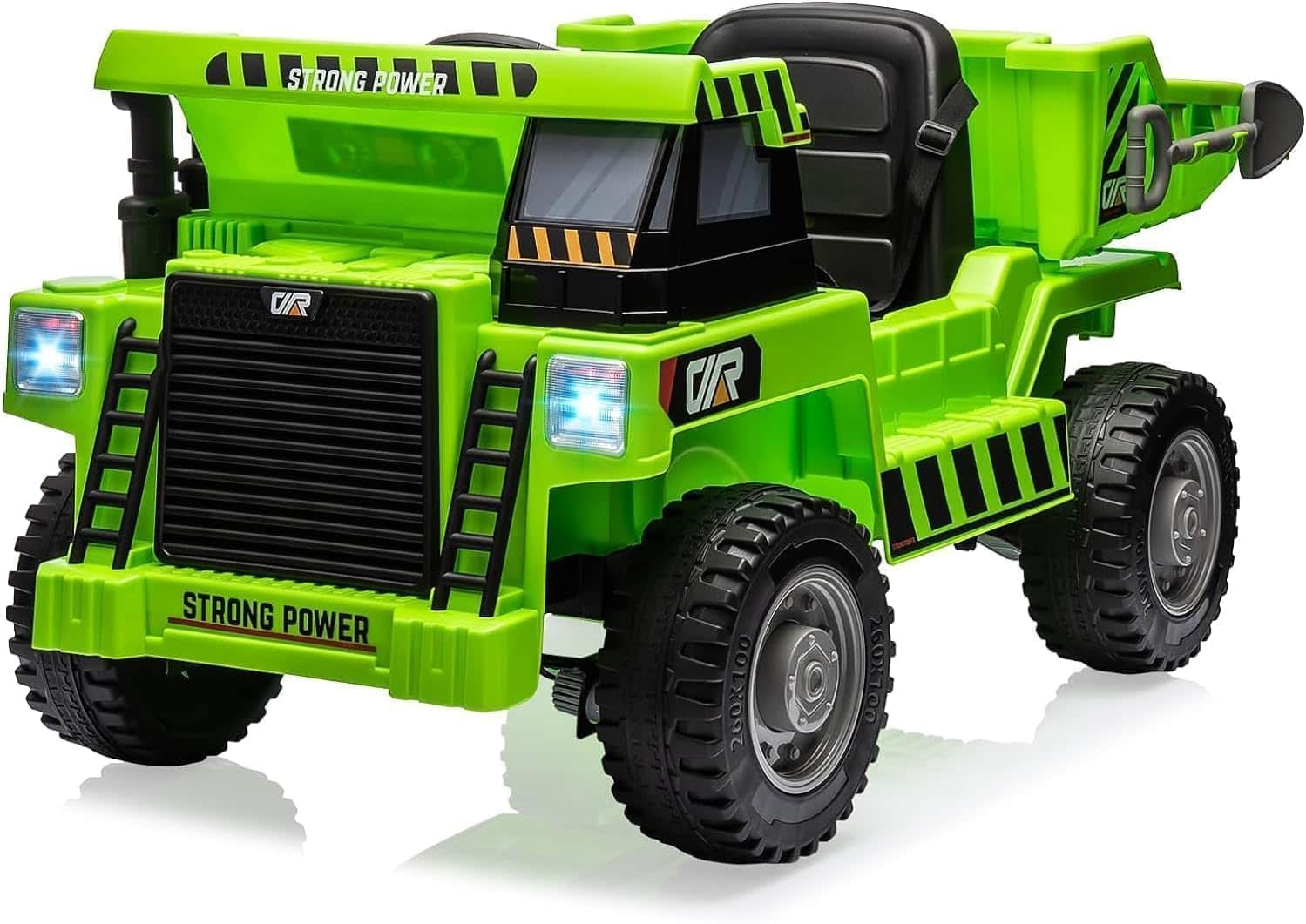 Homhougo - 12V Ride On Dump Truck for Kids, Remote Control, Dump Bed, Music, Construction Toy