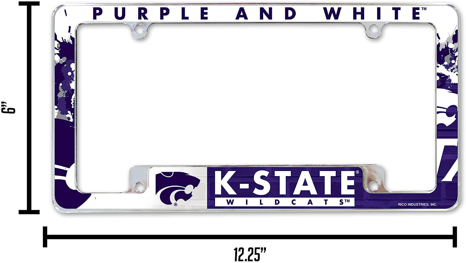 6" | TM PURPLE AND WHITE K-STATE WILDCATS™ RICO INDUSTRIES, INC. 12.25"