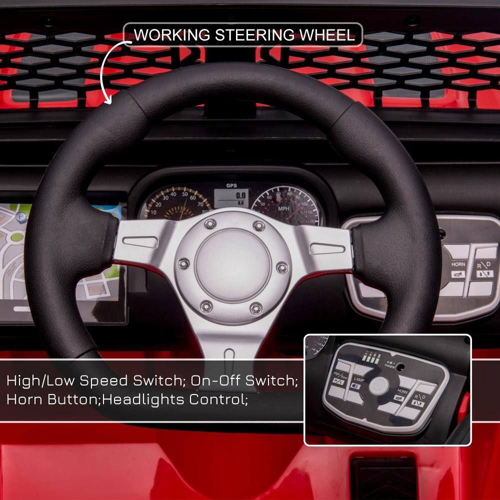 WORKING STEERING WHEEL

High/Low Speed Switch; On-Off Switch; Horn Button; Headlights Control