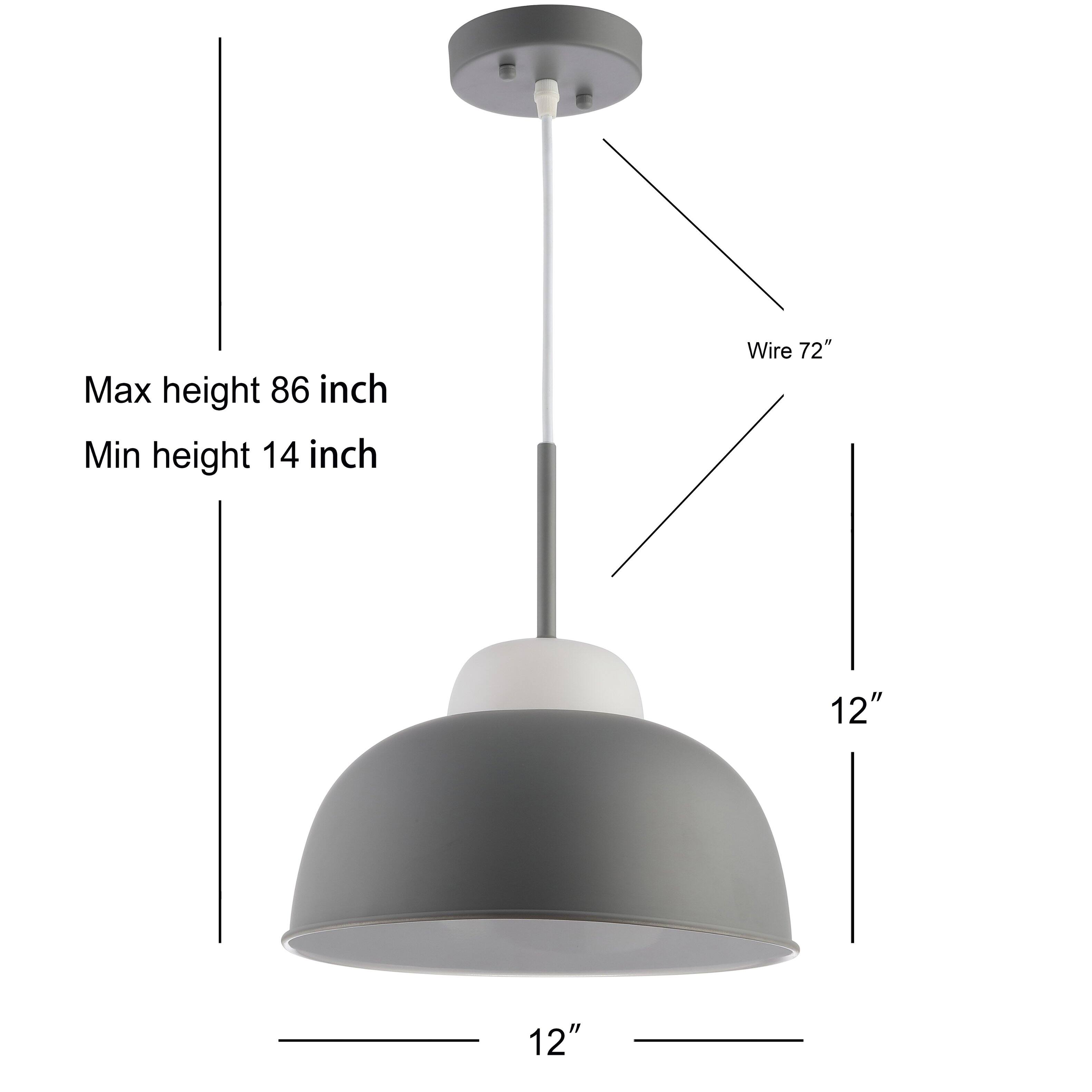 Max height 86 inch  
Min height 14 inch  
Wire 72"  
12"  
12"
