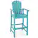 Front. Costway - Outdoor HDPE Bar Height Stool Patio Tall Chair Armrest Footrest All Weather - Turquoise.