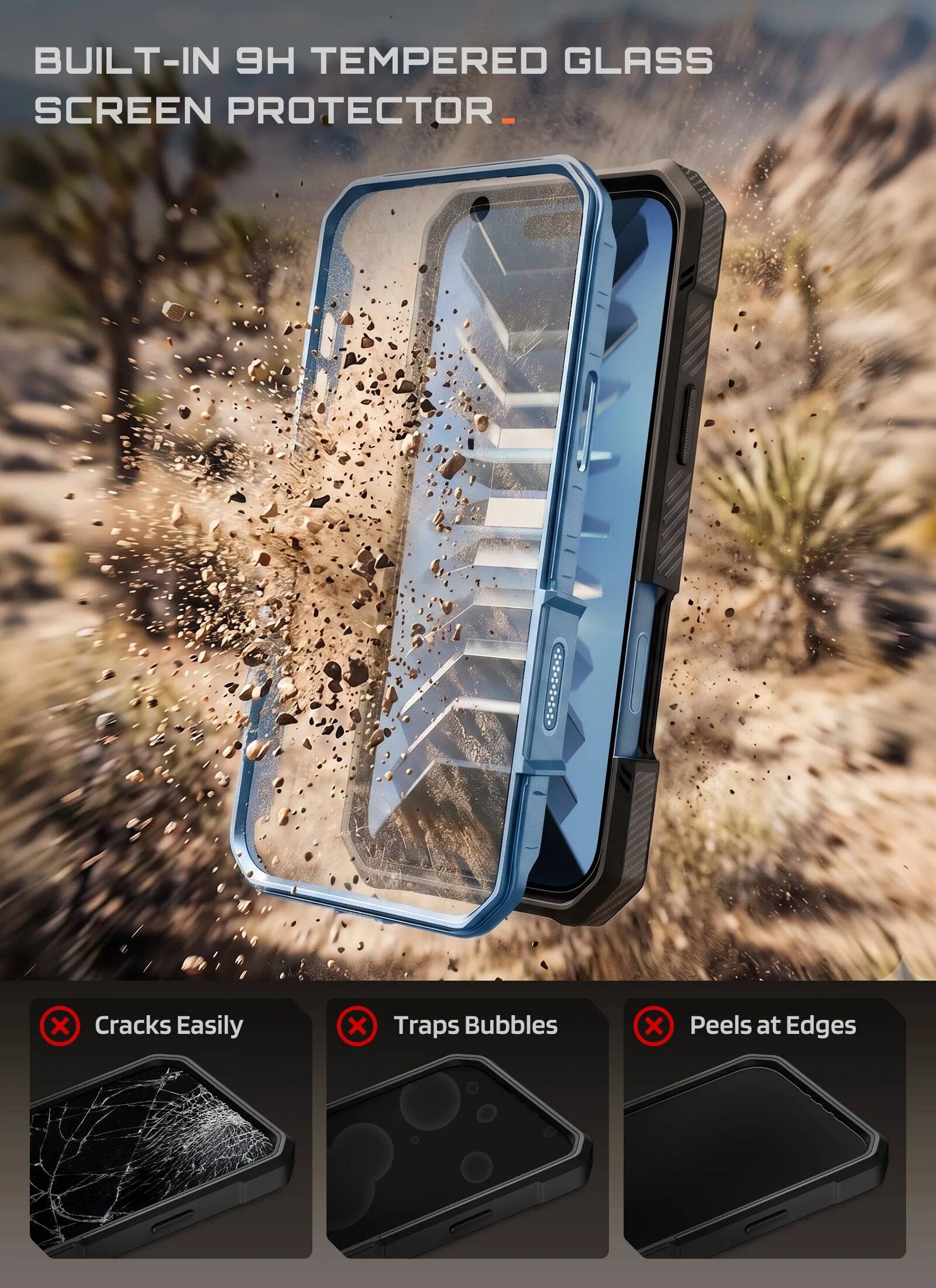 BUILT-IN 9H TEMPERED GLASS SCREEN PROTECTOR

X Cracks Easily
X Traps Bubbles
X Peels at Edges