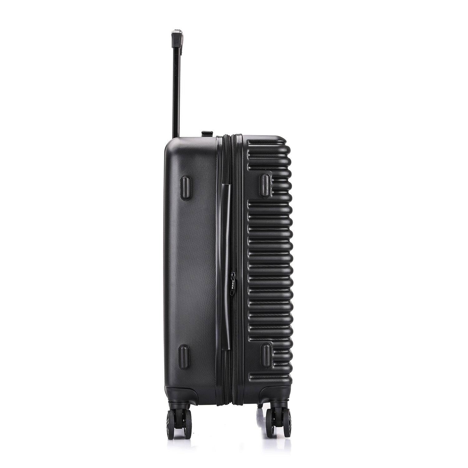 Alt View 3. InUSA - Ally lightweight hardside spinner luggage 24" - BLACK.